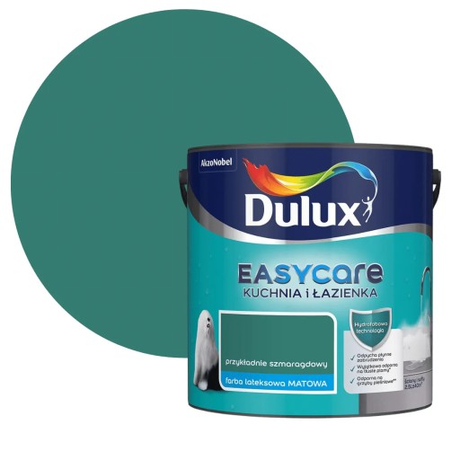 DULUX EASY KUCHNIA ŁAZIENKA Przykładnie szmaragdowy 2,5L Mat FARBA DO ŚCIAN