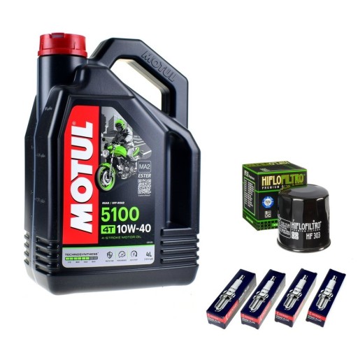 Olej Motul +Filtr + Świece KAWASAKI ZX-6R