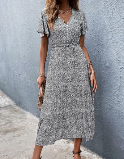 SHEIN SUKIENKA BIAŁA PRINT MAXI PROSTA 40 L Shein