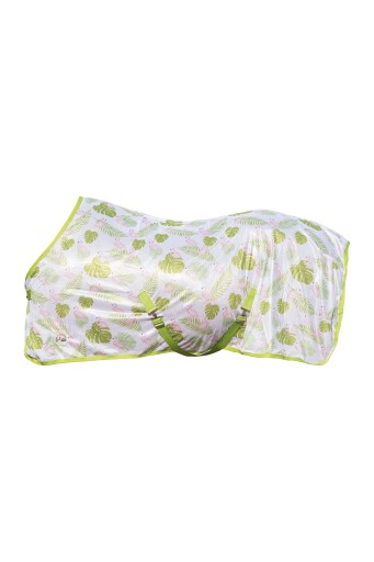 Derka siatkowa dla konia HKM Flamingo przeciw owadom zielona/różowa 145 cm