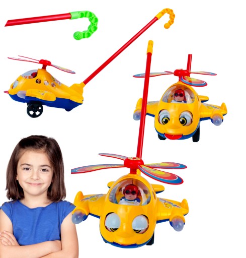 Pchacz na kijki SAMOLOT Helikopter rusza oczami językiem dźwięki