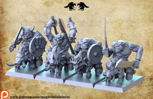 Orc Dire Boar Rider x1 Magori Miniatures