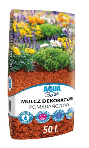 MULCZ DEKORACYJNY AQUA SAV 50L POMARAŃCZOWY Zrębki