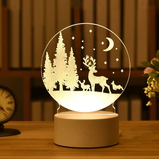 Romantyczna miłość 3D lampy akryl Led lampki nocne