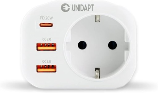 Unidapt Ładowarka USB C 20 W, adapter z 3 portami USB (823)