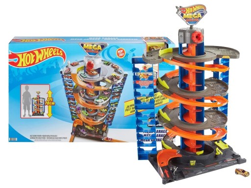 HOT WHEELS ZESTAW ZAKRĘCONY MEGA GARAŻ PARKING