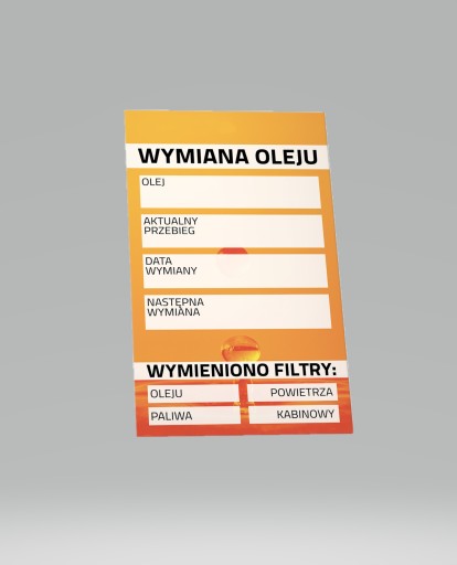 Naklejki serwisowe - wymiana oleju 100szt