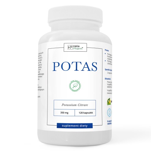 POTAS 350mg czysty Cytrynian Potasu VEGE 120 kaps