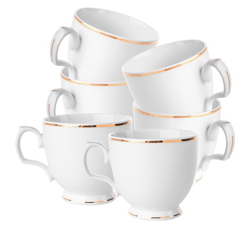 Filiżanka filiżanki do kawy porcelana MariaPaula Złota Linia 350 ml 6 szt.
