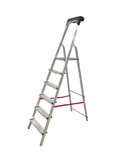 Drabina aluminiowa składana 3,22m 6 stopniowa z półką mocna 125kg LADDERMAN