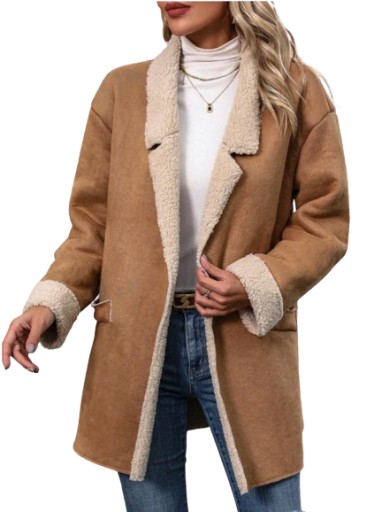 SHEIN KOŻUCH BRĄZOWY OCIEPLANY CASUAL 38 ŁJA