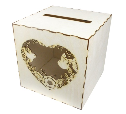 DREWNIANE PUDEŁKO NA KOPERTY DIY 25x25x25cm Wz12