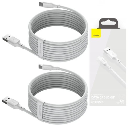 BASEUS KABEL USB-C TYP-C SZYBKIE ŁADOWANIE USB DO HUAWEI 40W 5A 1.5M 2szt