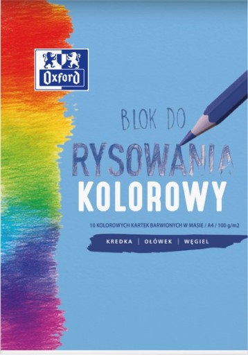 Blok rysunkowy kolorowy OXFORD 10 ark A4 100g