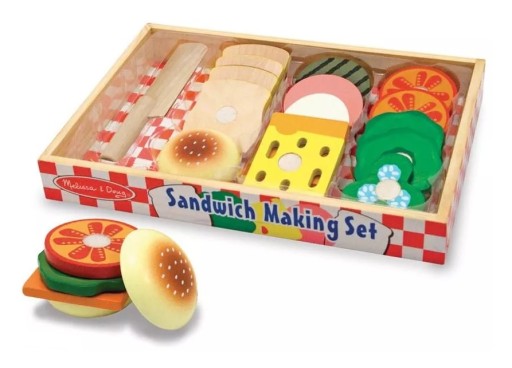 MelissaandDoug Kanapki dla dzieci Zestaw drewniany ZABAWKA DLA DZIECKA