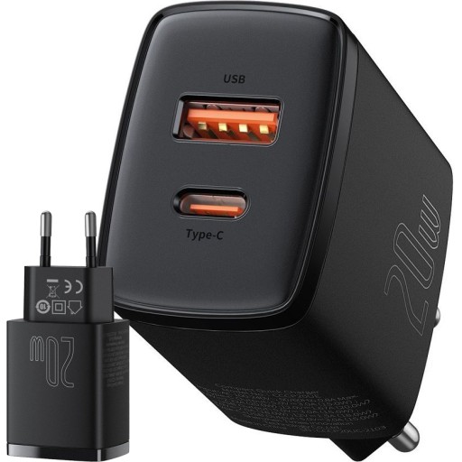 SZYBKA ŁADOWARKA SIECIOWA DO IPHONE BASEUS USB-C USB 20W PD QC 3.0