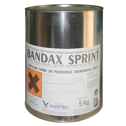 Farba drogowa biała BANDAX Sprint 3L/5kg Maestria