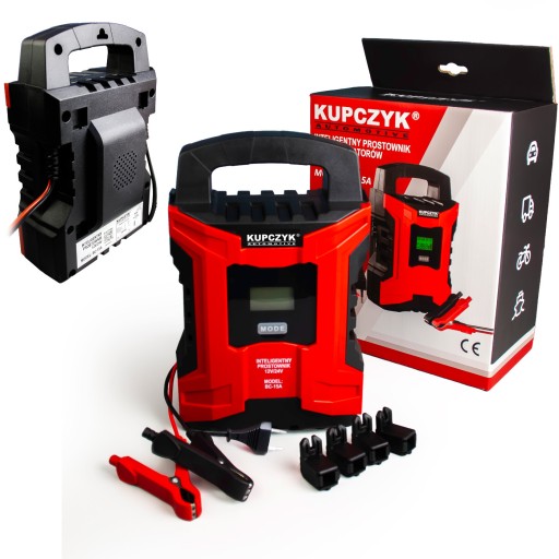 Prostownik mikroprocesorowy do ładowania akumulatora 12V 24V BC-15A Kupczyk