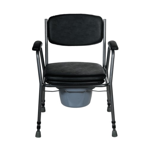 KRZESŁO TOALETOWE - tapicerowane - wc - REGULOWANE - rf-840 czarne