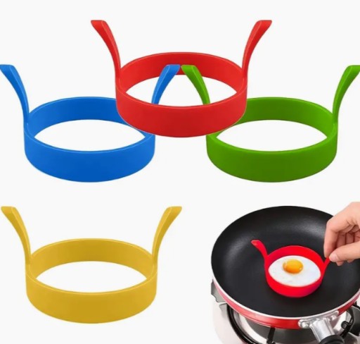 4X FORMA OBRĘCZ SILIKONOWA KOŁO DO SADZONYCH JAJEK JAJKO PANCAKE