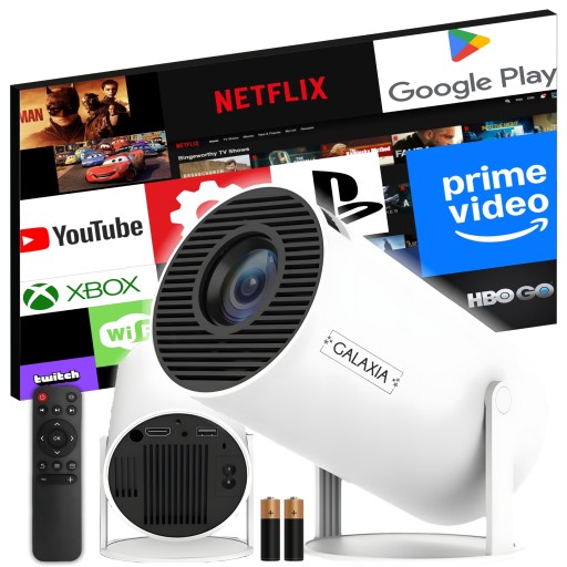 PROJEKTOR RZUTNIK MINI PRZENOŚNY ANDROID LED HY300 WIFI FULL HD SMART TV