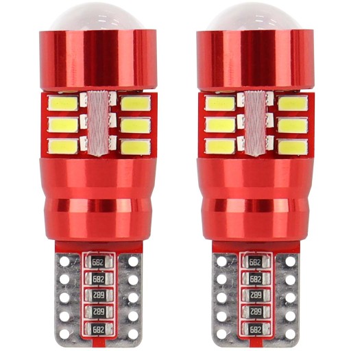 ŻARÓWKI W5W T10 5W5 LED DIODOWE 12V 24V BIAŁE CANBUS POSTOJÓWKI Z SOCZEWKĄ
