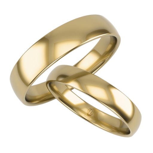 ZŁOTE OBRĄCZKI ŚLUBNE-próba 375, półokrągłe, 4mm