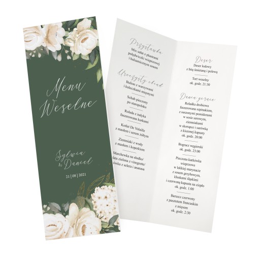 Menu Weselne Karta Menu Nature - WZORY