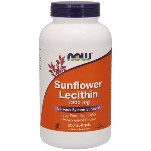NOW Sunflower Lecithin Mózg 1200mg Non-GMO 200 kap