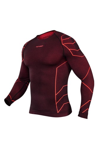 Koszulka Termoaktywna z Długim Rękawem SPAIO RAPID BLACK/RED XXL