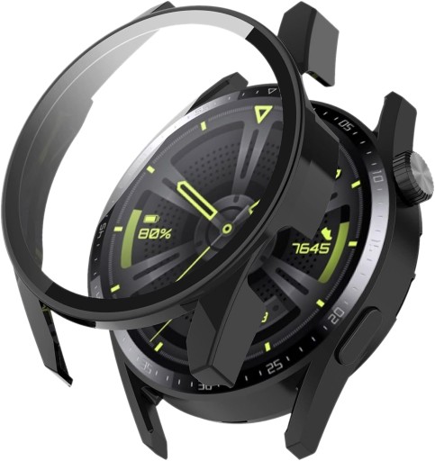 CZARNE ETUI OCHRONNE CASE OBUDOWA + SZKŁO 9H DO HUAWEI WATCH GT 3 42MM