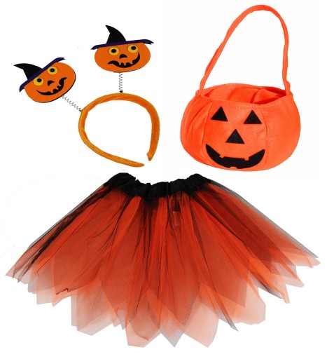STRÓJ DYNIA SPÓDNICA TUTU OPASKA KOSZYK HALLOWEEN
