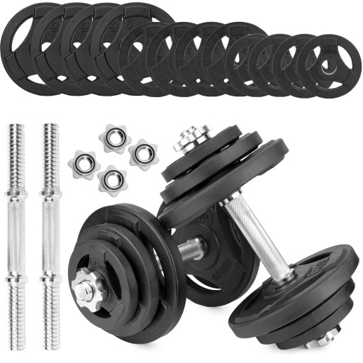 Hantle żeliwne regulowane 2x20kg kierownice gryfy zestaw do treningu 40kg