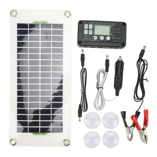 PANEL SOLARNY BATERIA SŁONECZNA 50A 30W REGULATOR ŁADOWARKA SOLARNA