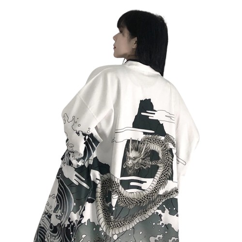 KIMONO DAMSKIE LETNIE SZLAFROK JAPOŃSKIE LATO WZÓR