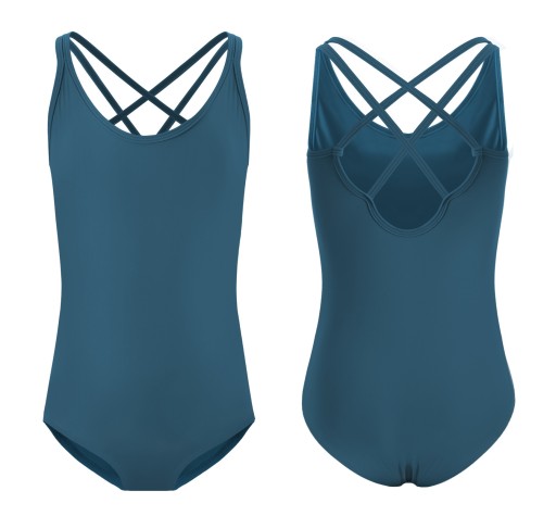 BODY BALETOWE STRÓJ DO BALETU PEACOCK BLUE 140