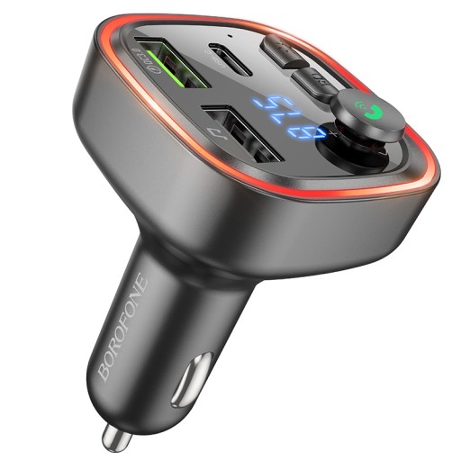 Borofone Transmiter FM BC48 Broad MP3, Bluetooth - 2xUSB + Typ C - QC 3.0 1