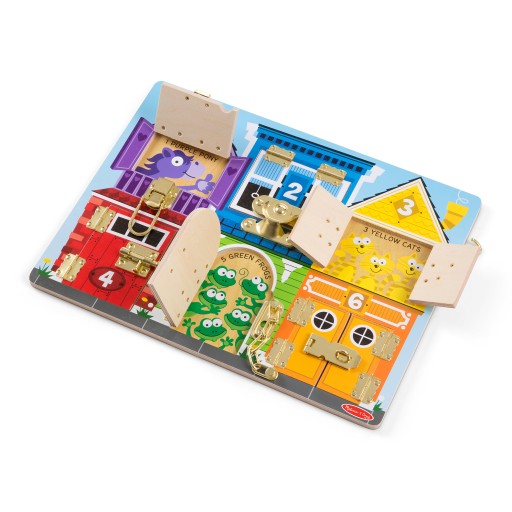 TABLICA MELISSA AND DOUG 13785 DREWNIANA ZAMKI Z ZAMKNIĘCIAMI ZATRZASKAMI