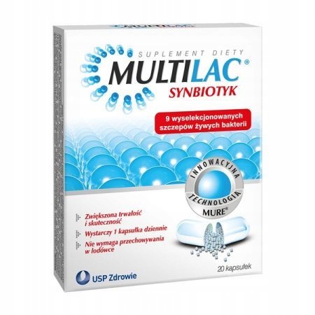 Multilac Synbiotyk Probiotyk + Prebiotyk 20 Kapsułek