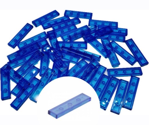 LEGO Klocek 20szt Woda Lód Rzeka Tile gładki 1x4 Dark-trans blue 2431