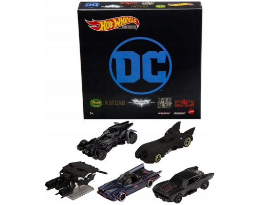 Prezent HOT WHEELS PREMIUM DC Batman Batmobile 5-pak