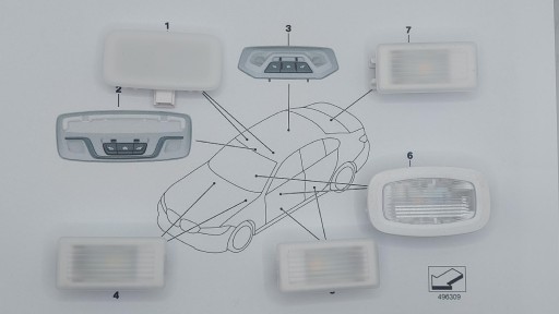 LAMPKA LAMPKI WNĘTRZA BMW ORYGINAŁ KOMPLET ZESTAW