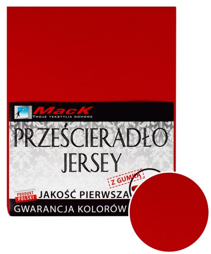 PRZEŚCIERADŁO JERSEY Z GUMKĄ 120X200 czerwony