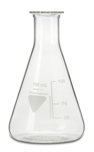 Szklana kolba Erlenmeyera 100 ml Boro 3.3 wąska szyjka RASOTHERM