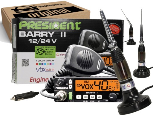 CB RADIO PRESIDENT BARRY ASC ANTENA MAGNES A3K A1G