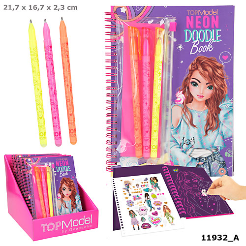 ZESTAW NEON DOODLE TOP MODEL Z NEONOWYMI ŻELPENAMI