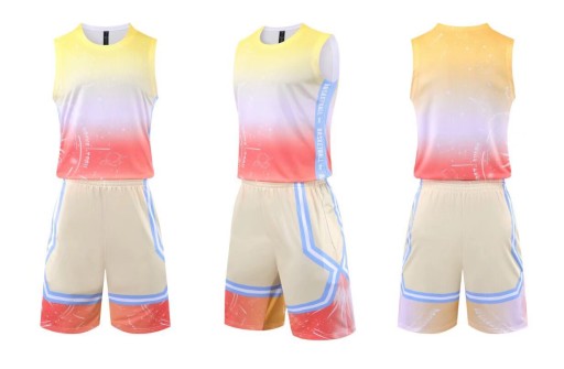 Healthvictor Gradient Color Koszykówka Tank Top Shorts Sets
