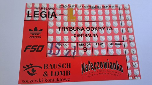 LEGIA WARSZAWA - BESIKTAS STAMBUŁ 15-10-1996