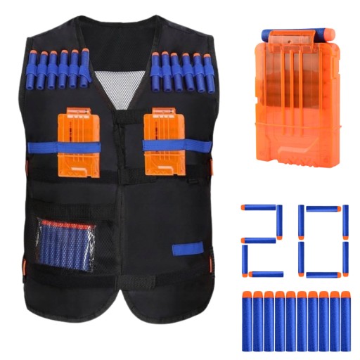 KAMIZELKA DO NERF + MAGAZYNEK + 20 STRZAŁEK ZESTAW