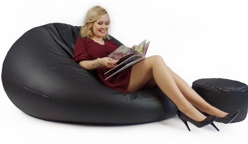 Pufa Fotel F3 130/100 CZARNY pufy prezent piłka